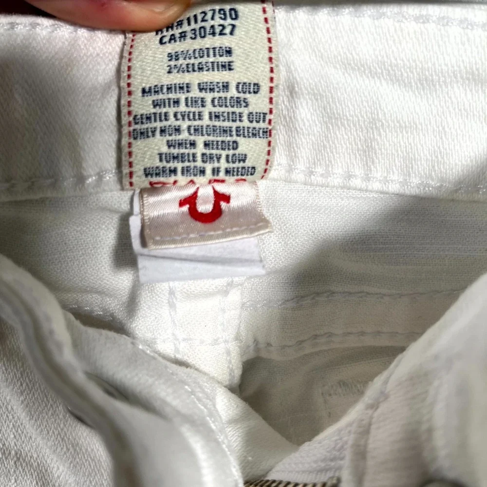 True‎ Religion Stella Jeans Girls 10 White Denim Cotton Light Wash Straight Leg